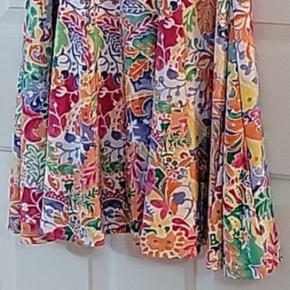 Ralph Lauren Yellow Multicolor Paisley Floral Print Fit & Flare Midi Dress - Picture 5 of 10